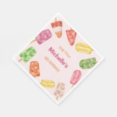 水彩ポプシクルサマー誕生日 スタンダードランチョンナプキン (角)