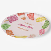 水彩ポプシクルサマー誕生日 ペーパープレート (アングル)