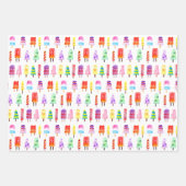 水彩ポプシクルズハンドレ絵を描インボーン ラッピングペーパーシート (正面2)