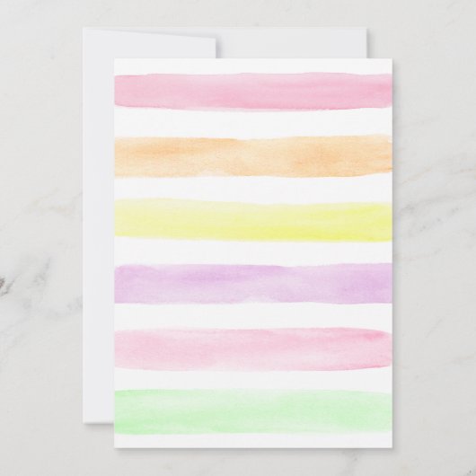 水彩ポプシクルピンクガール誕生日 招待状 (裏面)