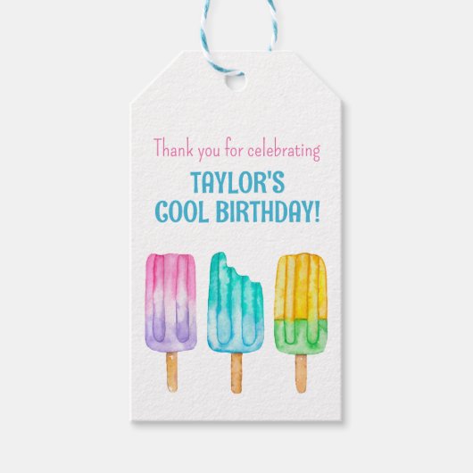 水彩ポプシクルメッセージカード ギフトタグ (正面)