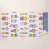 水彩ポプシクルラッピング紙 ビーチタオル (正面)