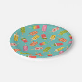 水彩ポプシクル夏の誕生日パーティー ペーパープレート (アングル)