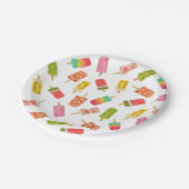 水彩ポプシクル夏の誕生日パーティー ペーパープレート (アングル)