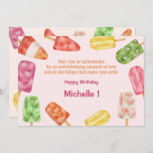 水彩ポプシクル夏誕生日グリーティングカード シーズンカード (正面/裏面)