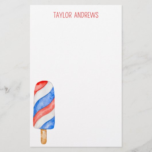 水彩ポプシクル文パーソナライズされた具 便箋 (正面)