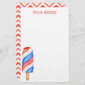 水彩ポプシクル文パーソナライズされた具 便箋 (正面/裏面)