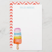 水彩ポプシクル文パーソナライズされた具 便箋 (正面/裏面)