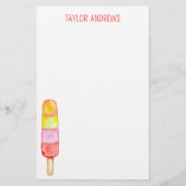 水彩ポプシクル文パーソナライズされた具 便箋 (正面)