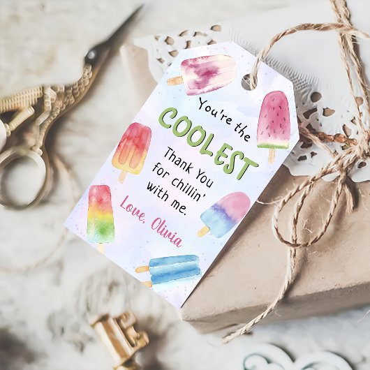 水彩ポプシクル誕生日サンキューギフトラベル ギフトタグ