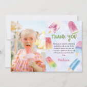水彩ポプシクル誕生日写真サンキューカード サンキューカード (正面)