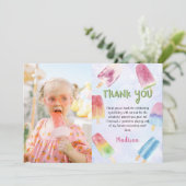 水彩ポプシクル誕生日写真サンキューカード サンキューカード (スタンド正面)