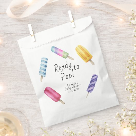 水彩ポプシクル赤ちゃんシャワー フェイバーバッグ (クリップ留めされた状態)