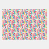 水彩ポプシクル。アイスクリームサマーパーティー ラッピングペーパーシート (正面)