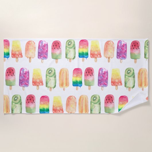 水彩ポプシクル ビーチタオル (正面)