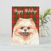 水彩ポメラニア犬カスタム シーズンカード (スタンド正面)