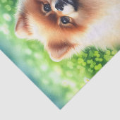 水彩ポメラニア犬シャムロックデクページ 薄葉紙 (詳細)