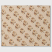 水彩ポメラニア犬ドッグペット ラッピングペーパー (フラット)