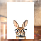 水彩ポートレートかわいい眼鏡つきウサギ ウィンドウサイン (シート2)