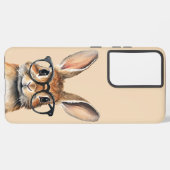 水彩ポートレートかわいい眼鏡つきウサギ SAMSUNG GALAXYケース (左側面)