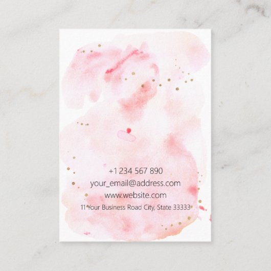 水彩ポートレートイヤリングホルダー表示カード 名刺 (裏面)
