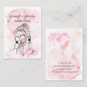 水彩ポートレートイヤリングホルダー表示カード 名刺 (正面/裏面)