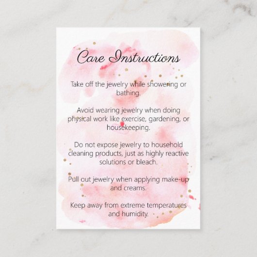 水彩ポートレートジュエリー気に名刺 名刺 (裏面)