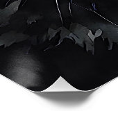 水彩ポートレートブラックキャットグリーンアイポーズ ポスター (コーナー)