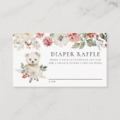 水彩ポーラベア赤ちゃんシャワーおむつラッフル エンクロージャーカード (正面)