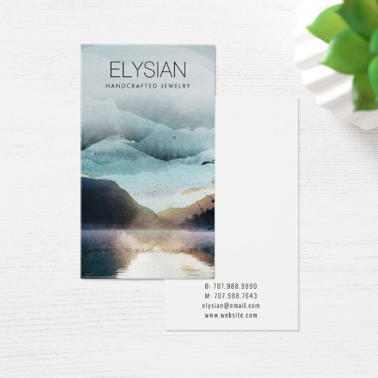 水彩マウンテンズイヤリングジュエリーディスプレイカード (デスク)