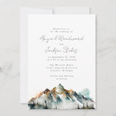 水彩マウンテンズエバーグリーンフォレ結婚スト 招待状 (正面)