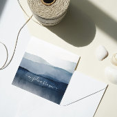 水彩マウンテンズカード – 自然インスパイアデザイン スクエア名刺