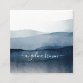 水彩マウンテンズカード – 自然インスパイアデザイン スクエア名刺 (正面)