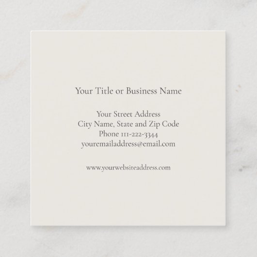 水彩マウンテンズカード – 自然インスパイアデザイン スクエア名刺 (裏面)