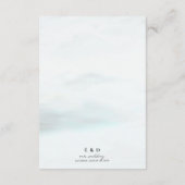 水彩マウンテンズダスティブルー素朴ズ結婚 エンクロージャーカード (裏面)