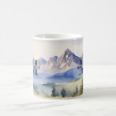 水彩マウンテンズランドスケープモノグラム名 コーヒーマグカップ (中央)