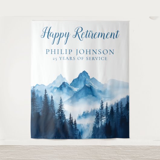 水彩マウンテンズリタイアメントパーティー背景 タペストリー (正面)