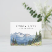 水彩マウンテンソングリクエストRSVPポストカード インビテーションポストカード (スタンド正面)