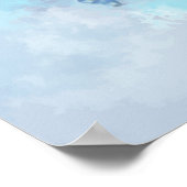 水彩マウンテンブルーバードバードアート自然 ポスター (角)