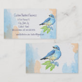 水彩マウンテンブルーバードブルーバードアート 名刺 (正面/裏面)