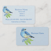 水彩マウンテンブルーバードブルーバードアート 名刺 (正面/裏面)