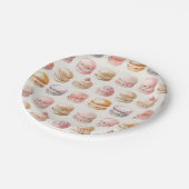 水彩マカフランスのロンパターン ペーパープレート (アングル)