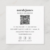 水彩マカロンスイートケーキソーシャルアイコンQRコード スクエア名刺 (裏面)