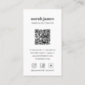 水彩マカロンスイートケーキソーシャルアイコンQRコード 名刺 (裏面)