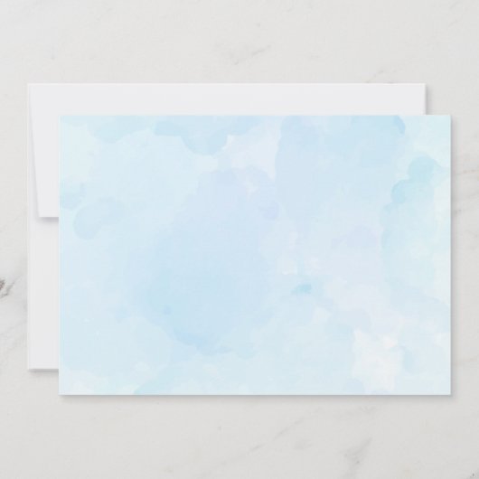 水彩マカロン男の赤ちゃん誕生日パーティー写真 招待状 (裏面)