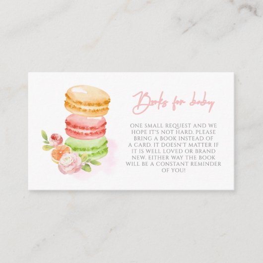 水彩マカロン赤ちゃんシャワーブックベビーEn エンクロージャーカード (正面)