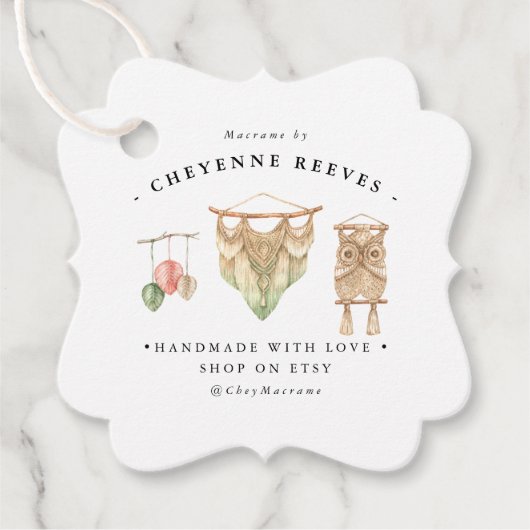 水彩マクラメロゴ |ビジネスつるラベル フェイバータグ (正面)