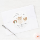 水彩マクラメロゴ |ビジネステッカー ラウンドシール (封筒)