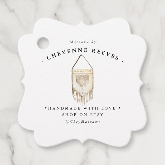 水彩マクラメロゴ | ビジネスハングタグ フェイバータグ (正面)