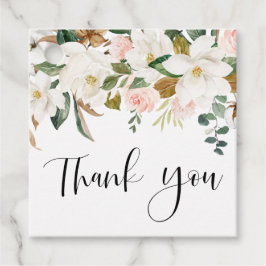 水彩マグノリアとコットン結婚ズありがとう フェイバータグ